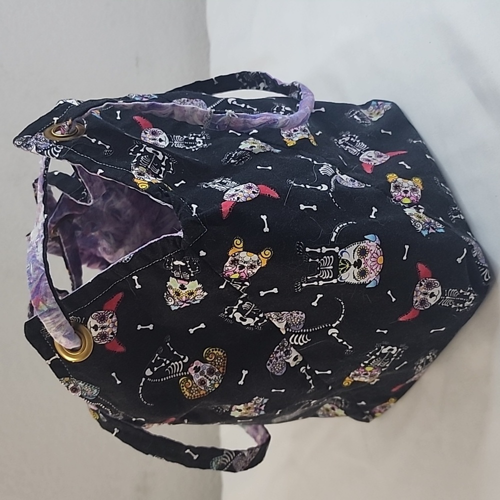 Hand Crafted Sewn Reversible Halloween Crossbody Cotton Purse Tote